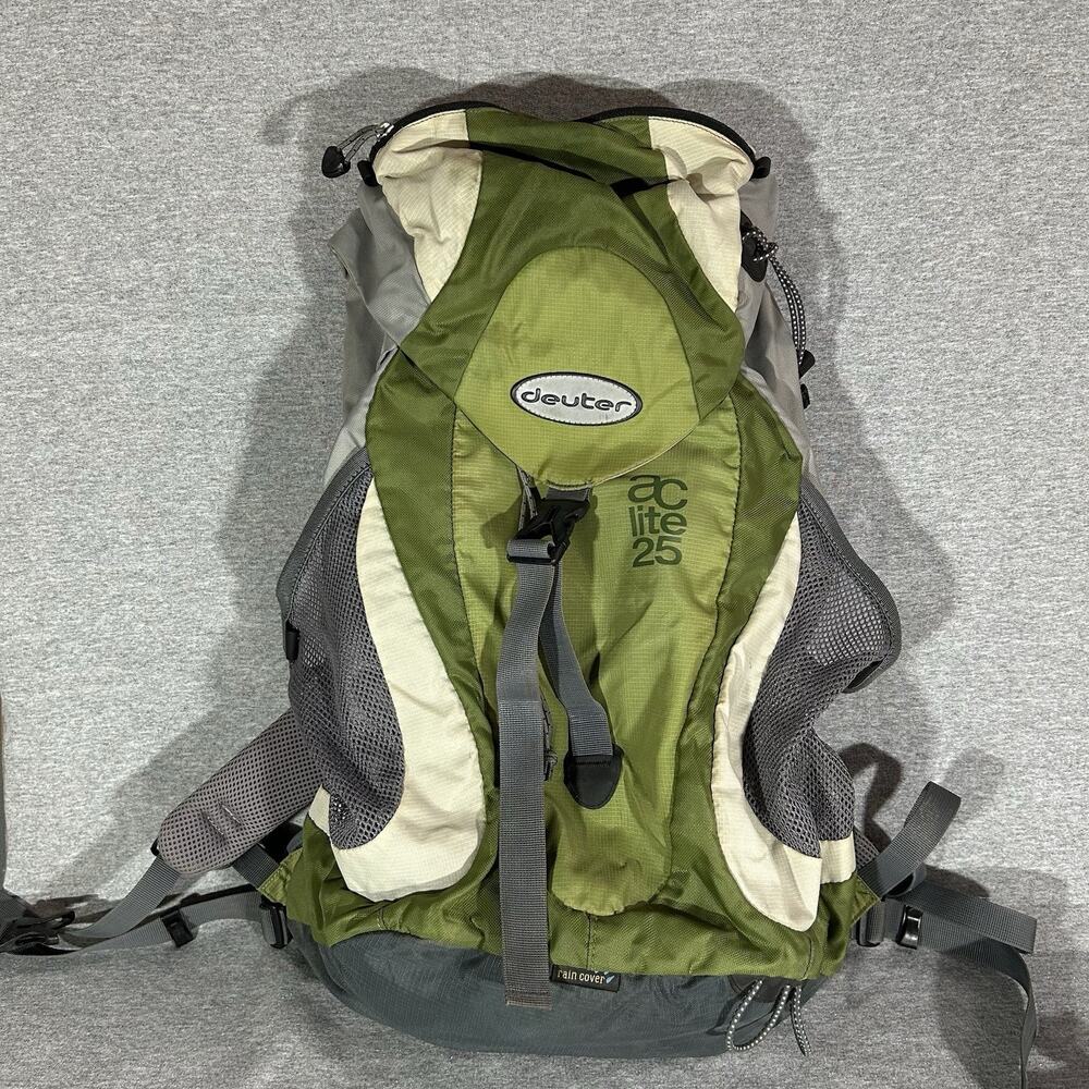 Deuter Ac Lite 25 Hiking Backpack Pack Green Trekking Rain Shield Air Contact